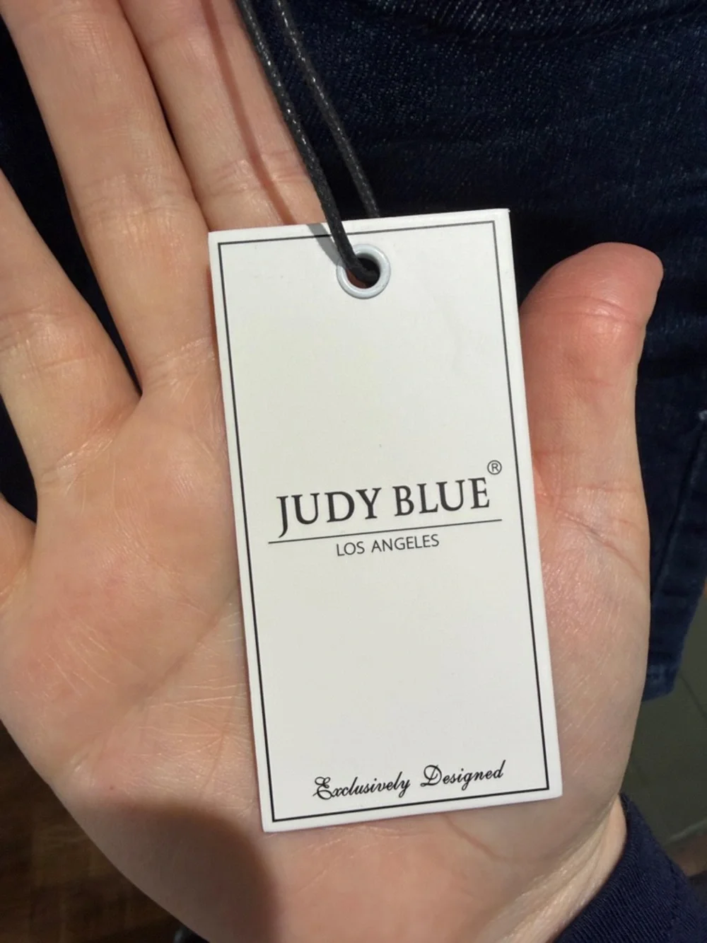 Judy Blue Dark Wash Denim Jean Shorts with Flap pockets - Picture 3 of 5